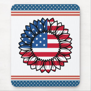 American Flag Sunflower-32222 Mouse Mat