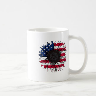 American Flag Sunflower 4th Of July Independence U Coffee Mug