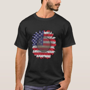 American Flag Sunflower 4th Of July Merica America T-Shirt