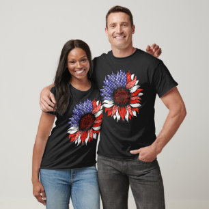 American Flag Sunflower Patriotic 4th Of July 2023 T-Shirt