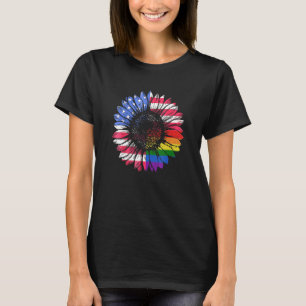 American Flag Sunflower T-Shirt
