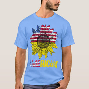 American Flag Sunflower Vintage American Lover T-S T-Shirt