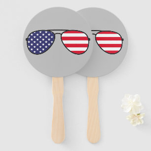American Flag Sunglasses Hand Fan