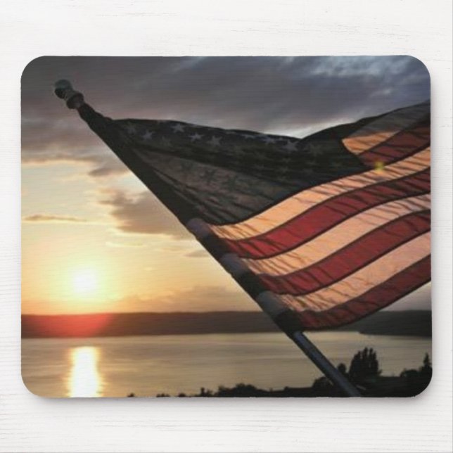 American Flag Sunset Mouse Mat (Front)