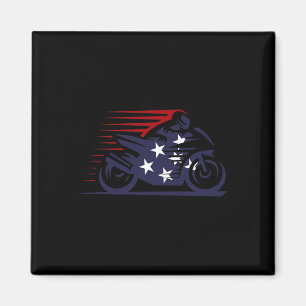 American Flag Super Bike Moto Gp Independence Day  Magnet