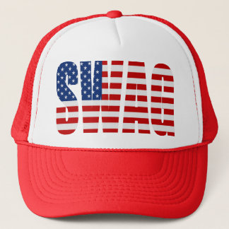 American Flag SWAG Red Mesh Snapback Trucker Hat