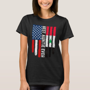 American Flag Syria Flag Best Auntie Ever Family T-Shirt
