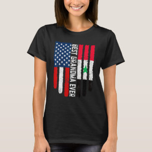 American Flag Syria Flag Best Grandma Ever Family T-Shirt
