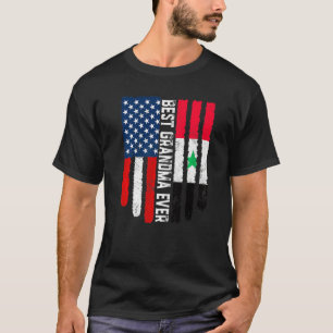 American Flag Syria Flag Best Grandma Ever Family T-Shirt