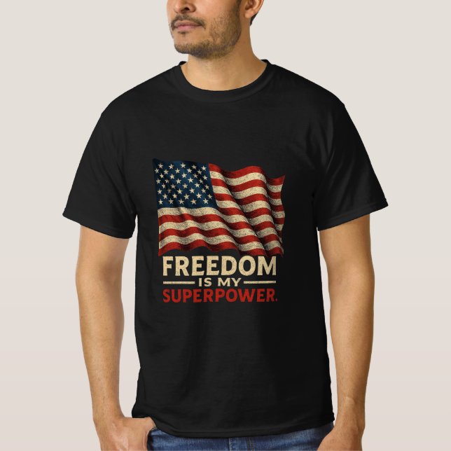 American Flag T-Shirt – Bold Style with Patriotic  (Front)
