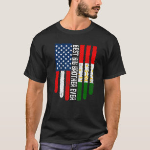 American Flag & Tajikistan Flag Best Big Brother E T-Shirt