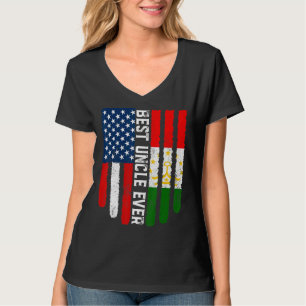 American Flag & Tajikistan Flag Best Uncle Ever Fa T-Shirt