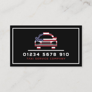 American Flag Taxi Cab Logo, Price List Business Card