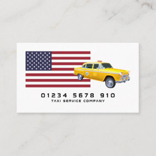 American Flag Taxi Cab, Price List Business Card