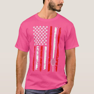 American Flag Tennis Distressed Patriotic 4th Of J T-Shirt
