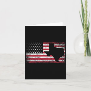 American Flag Texas 4th Of July Vintage Gift Men W Card