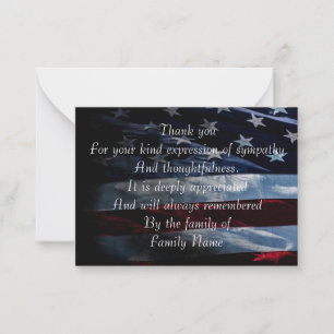 American Flag Thank You  Card