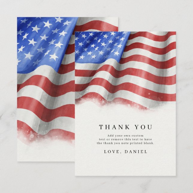 American Flag Thank You Cards (Front/Back)