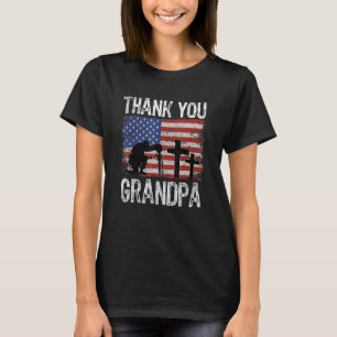 American Flag Thank You Grandpa Veterans Day Patri T-Shirt