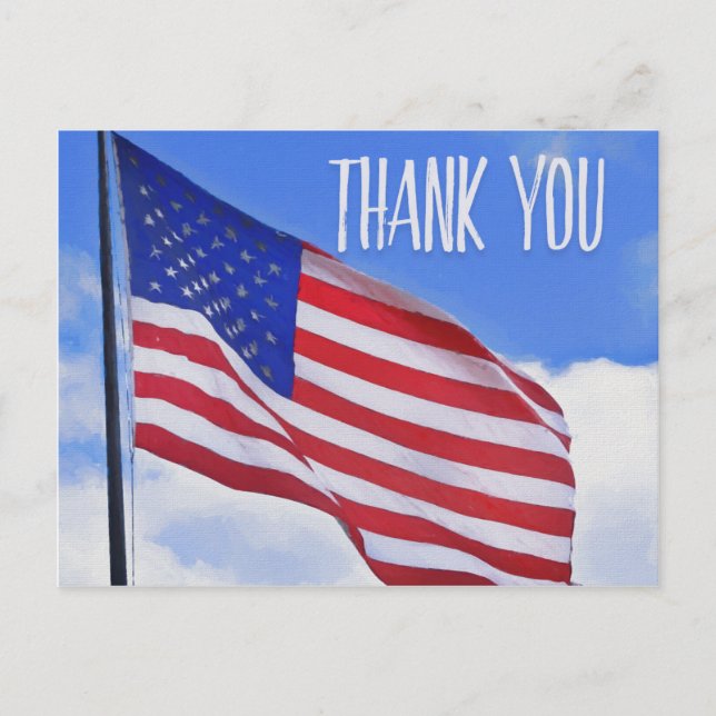American Flag Thank You Postcard (Front)