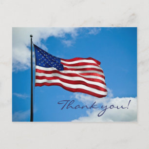 American Flag Thank You Postcard