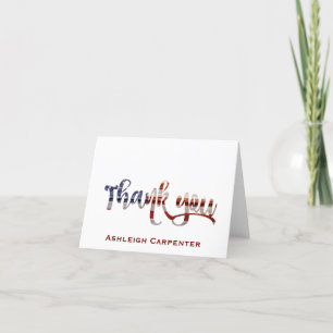American Flag Thank You, Red White & Blue You Card