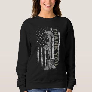 American Flag Thank You Veterans Proud Veteran 2 Sweatshirt