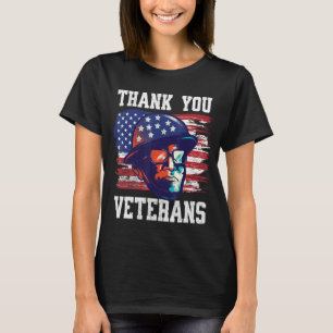 American Flag Thank you Veterans Proud Veteran Day T-Shirt