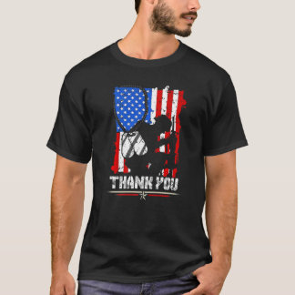 American Flag Thank You Veterans Proud Veteran Pat T-Shirt