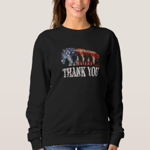 American Flag Thank You Veterans Proud Veteran Sweatshirt