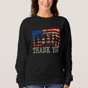 American Flag Thank You Veterans Proud Veteran Sweatshirt