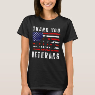 American Flag Thank you Veterans Proud Veteran T-Shirt