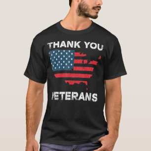 American Flag Thank You Veterans, Veterans Day   T-Shirt