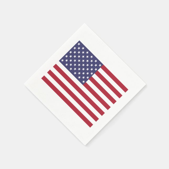 American Flag Theme Party Paper Napkins (Corner)