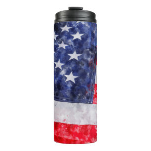 American flag thermal tumbler