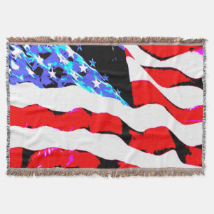 American flag throw blanket