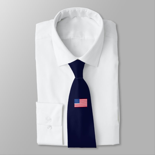 American Flag Tie (Tied)