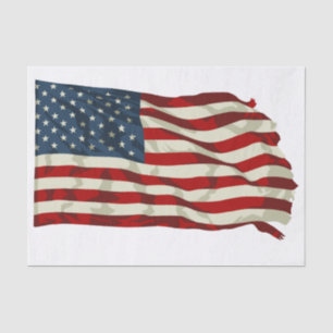 American Flag Tissue Paper Decoupage Patriotic