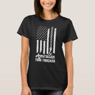 American Flag Tow Trucker T-Shirt