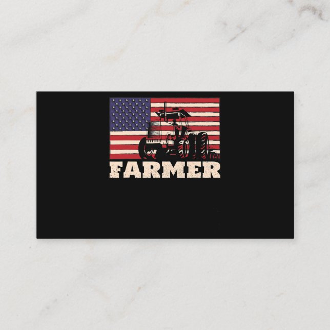 American Flag Tractor Business Card (Front)