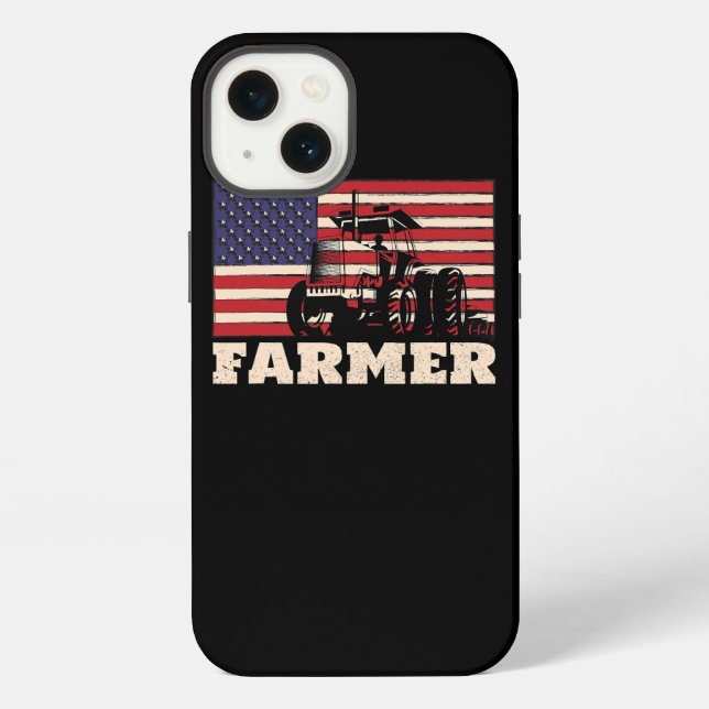 American Flag Tractor iPhone Case (Back)
