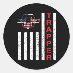 American Flag Trapg For Trappers And Hunters Classic Round Sticker