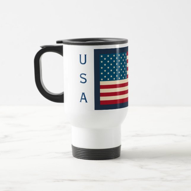 American Flag Travel Coffee Mug Gift (Left)