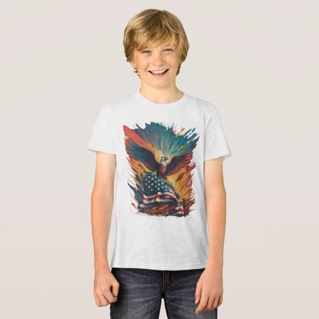 American flag Tri-Blend shirt (Front Full)