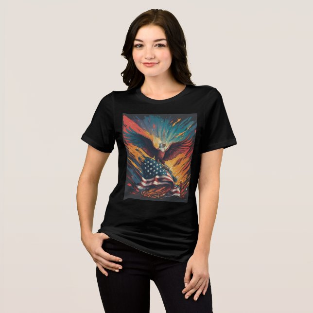 American flag Tri-Blend shirt (Front Full)