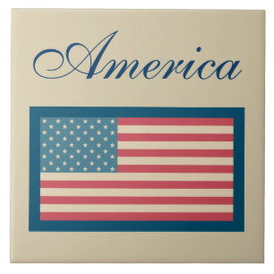 American Flag Trivet Tile
