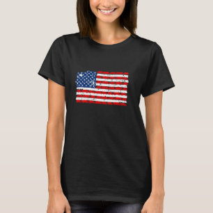 American Flag Truck Lover Vintage Model Truck T-Shirt