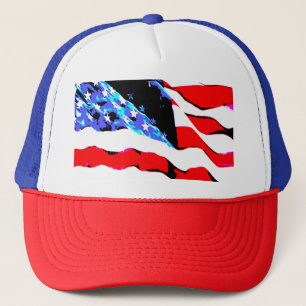 American flag trucker hat