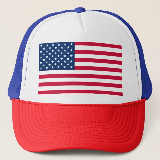 American Flag Trucker Hat USA Patriotic (Front)