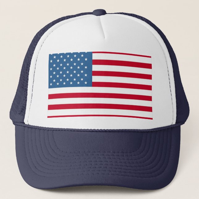american-flag Trucker Trucker Hat (Front)